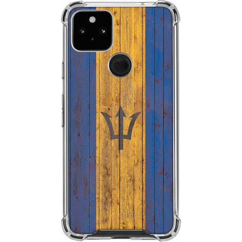 Barbados Flag Dark Wood Pixel Cases